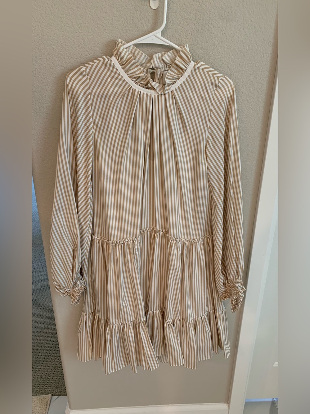 NWOT 3.1 Philip Lim Striped Shirt Dress Ruffle Long Sleeves Size 4